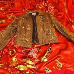 Emporio Armani Khaki Floral Blazer by Chico's